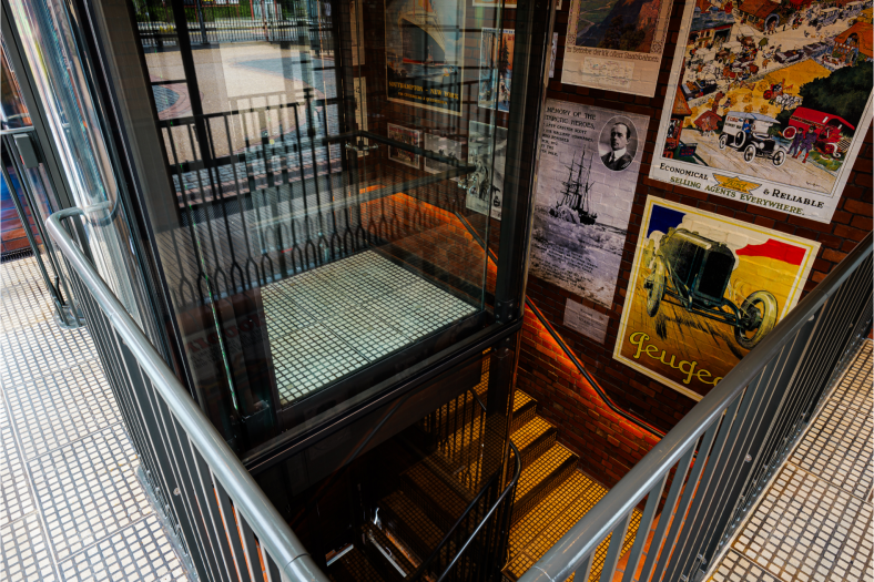 Bespoke glass passenger lift for the Creamery